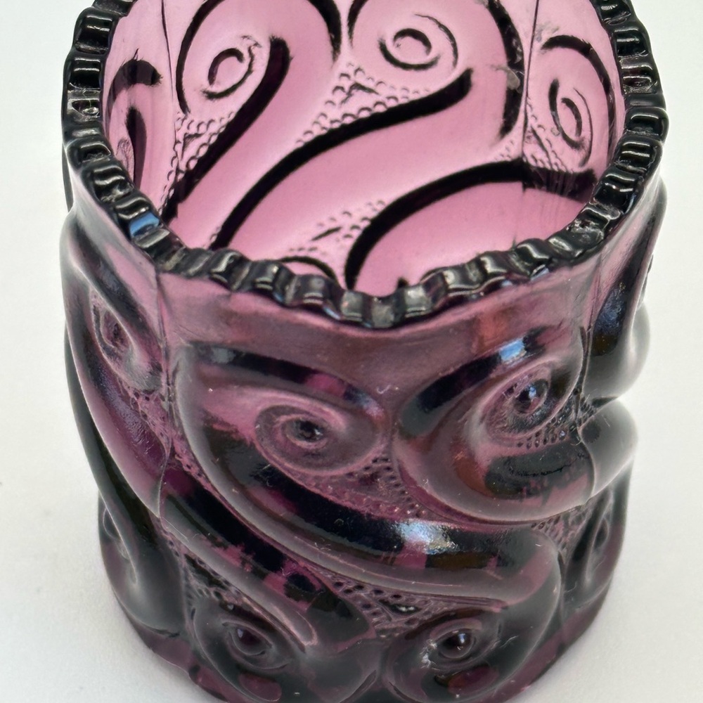 Vintage Elegant Purple Glass toothpick /match Holder - Picture 8 of 8